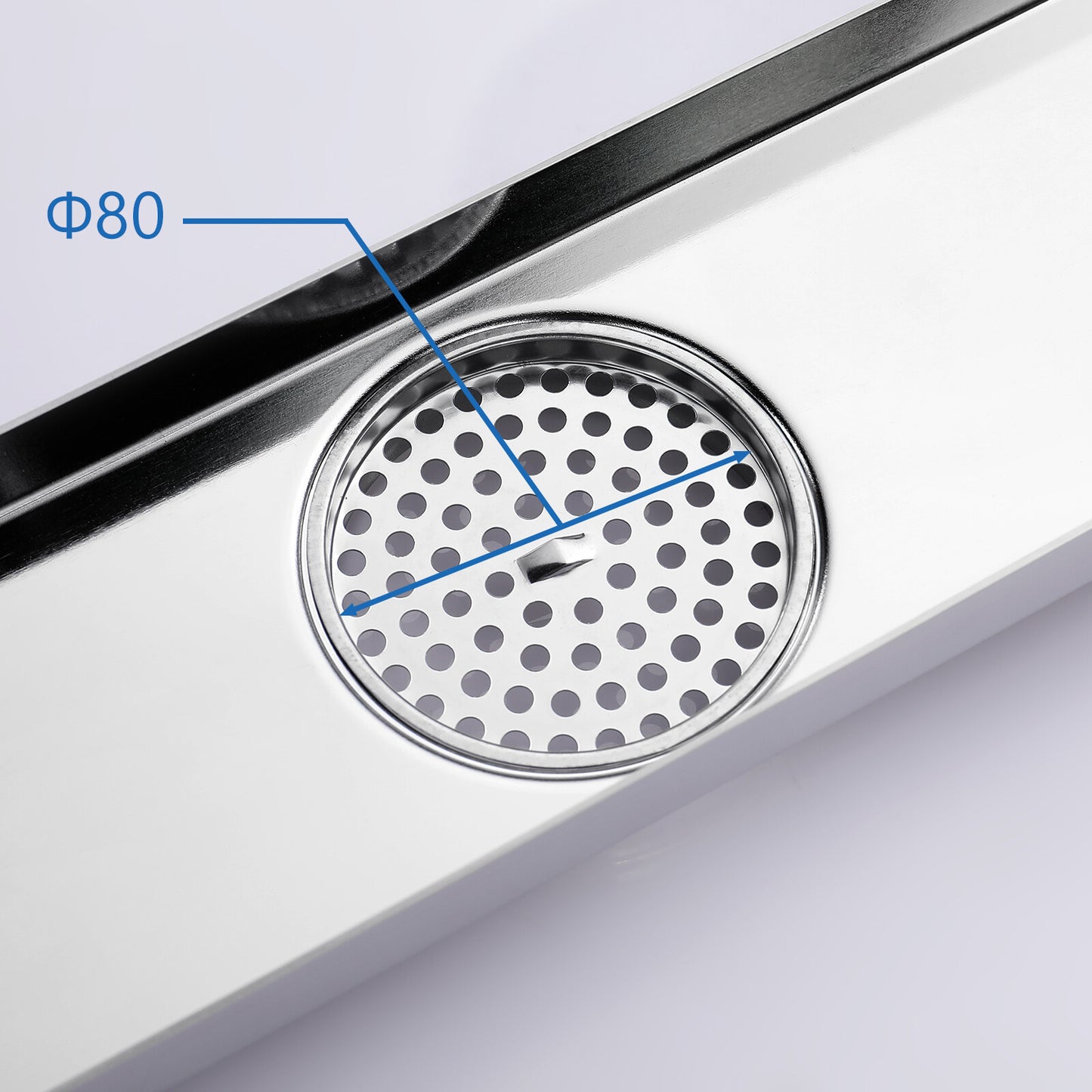 Decaura Shower Drain Grate Strip Linear Floor Waste 600mm Brushed Nickel