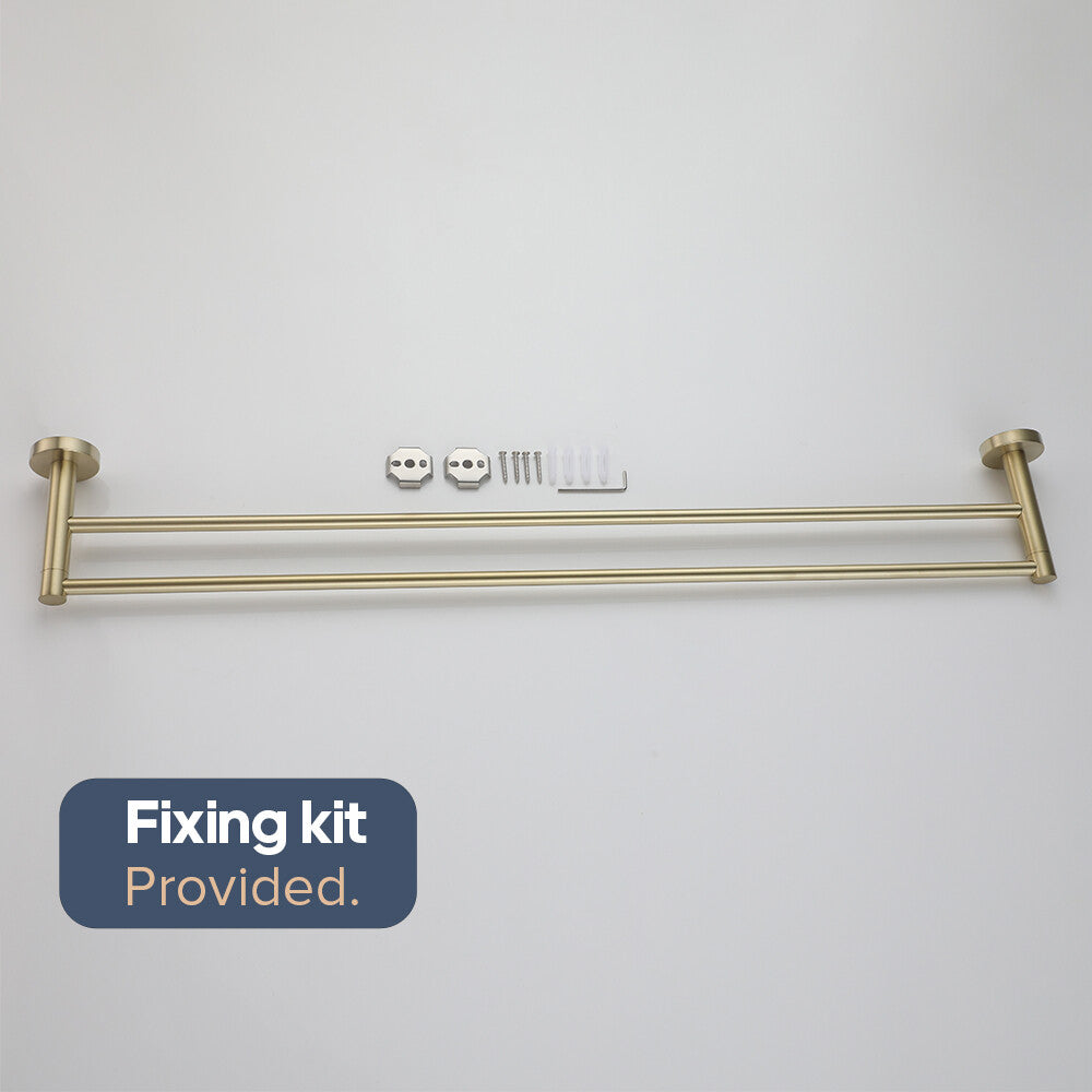 Towel Racks 600mm 750mm Toilet Roll Holder Robe Hook Chrome Black Brushed Gold