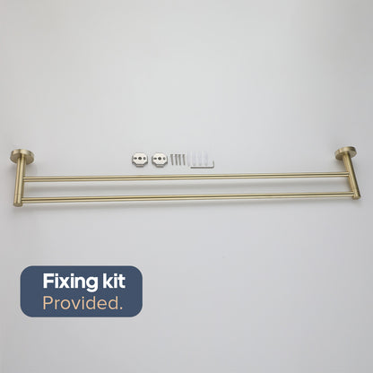 Towel Racks 600mm 750mm Toilet Roll Holder Robe Hook Chrome Black Brushed Gold