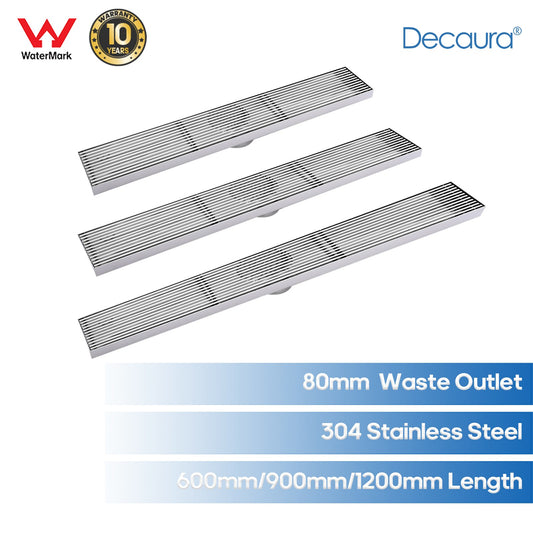 Shower Drain Grate Floor Waste Strip Linear 60/90/120cm Brushed SUS304