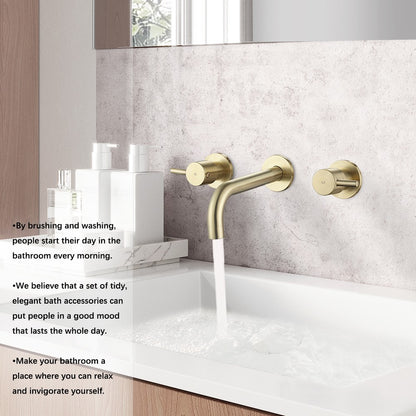 Decaura Basin Spout and Shower Taps Set Wall Mount 1/4 Turn Mixer Cold Hot WELS