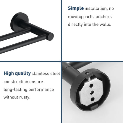 Decaura towel rail racks toilet roll holder robe hooks bathroom Accessories set
