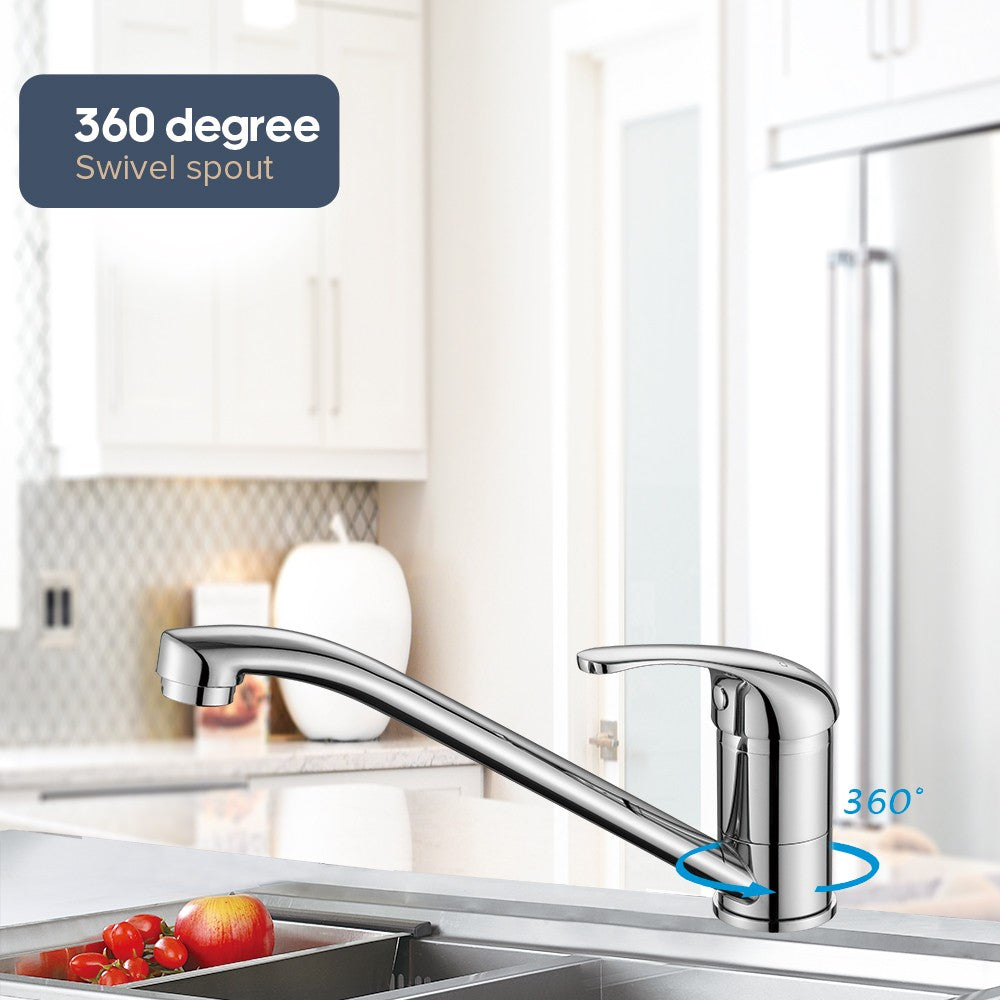 Decaura Laundry Mixer Tap Chrome Kitchen Sink Mixer Tap has swivel long Arm
