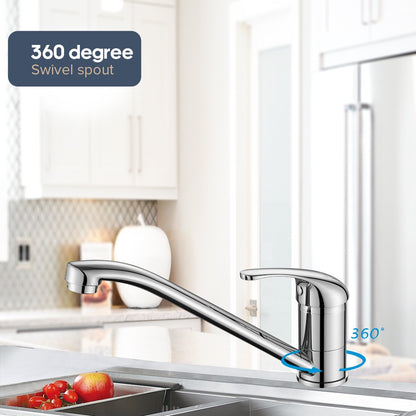 Decaura Laundry Mixer Tap Chrome Kitchen Sink Mixer Tap has swivel long Arm