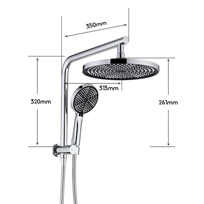 Decaura Dual Shower Head Set 10" Rain Shower 3-Mode Hand Shower Shower Mixer Tap