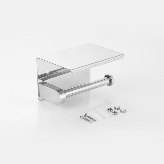 Decaura Toilet Roll Holder With Shelf Storage Chrome Stainless Steel Bathroom