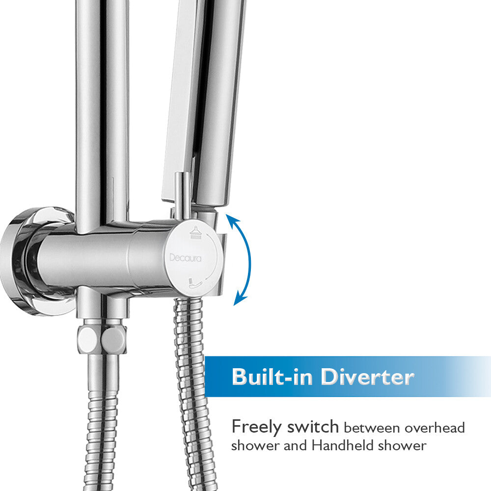 Decaura Dual Shower Head Set 10" Rain Shower 3-Mode Hand Shower Shower Mixer Tap