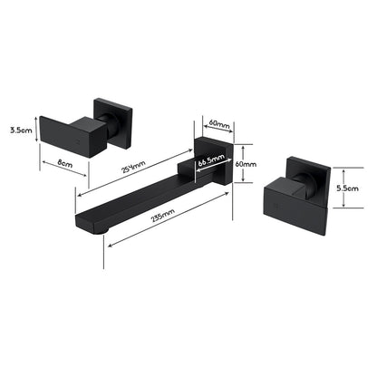 Decaura Bath Spout Wall Water Spout Basin Shower Mixer Taps Tapware Set Bathroom