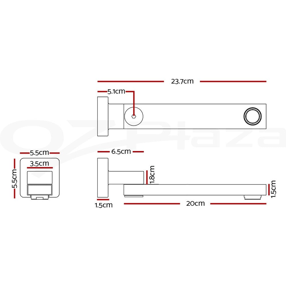 Cefito Bathroom Tap Wall Bath Spout 180 Swivel Bathtub Shower Square Chrome