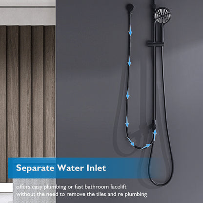 Decaura 10" Rain Shower Head Set Chrome/Black Shower Mixer Tap Wall Tapware