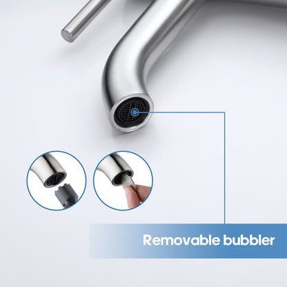 Decaura Bathroom Basin Mixer Tap Brushed Stainless Steel Vanity Basin Taps
