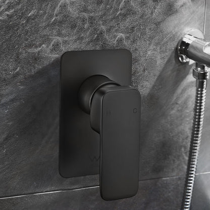Simplus SS304 Shower Mixer Tap Square Head Bath Tub Wall Mount Watermark Black