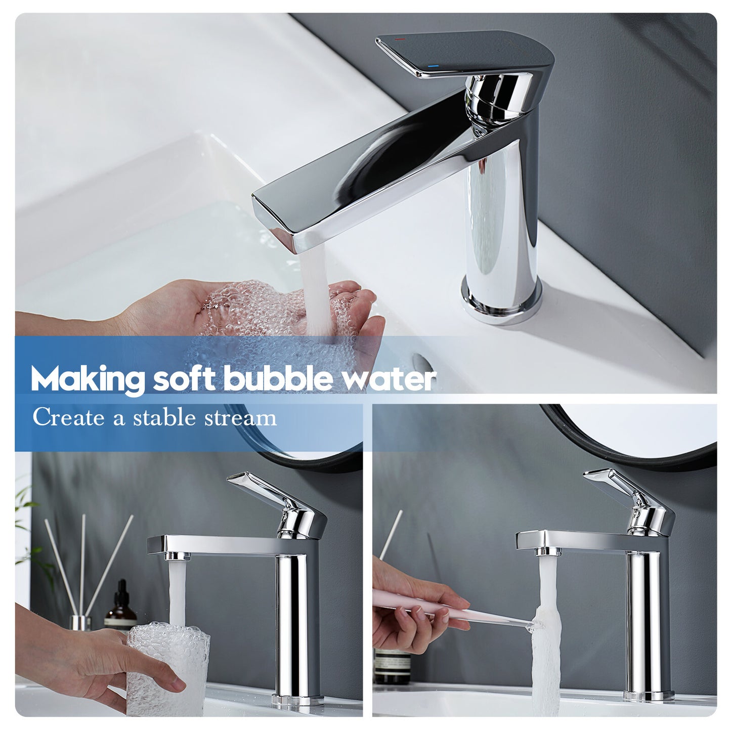 Decaura Bathroom Basin Sink Vanity Mixer Tap Black Chrome Brushed Gold