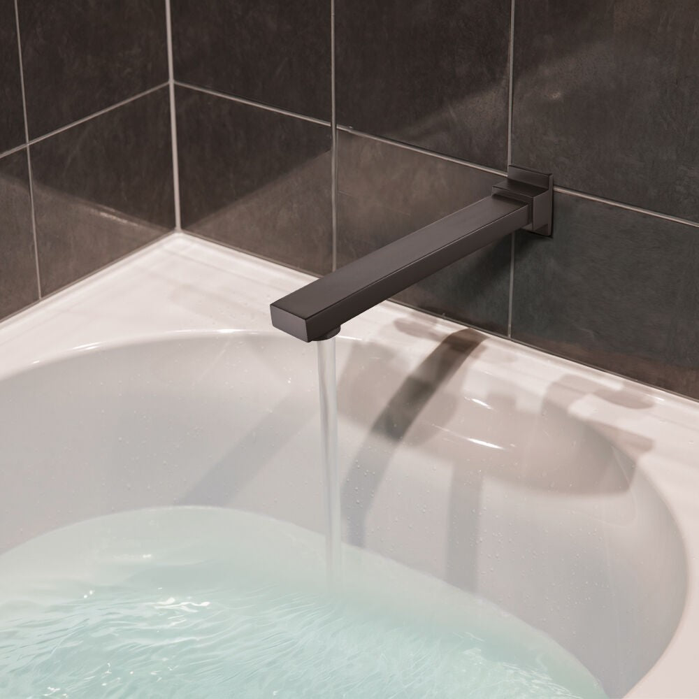 Simpuls Square Bath Spout Brass Basin Water Bathtub Shower Mixer Taps Black