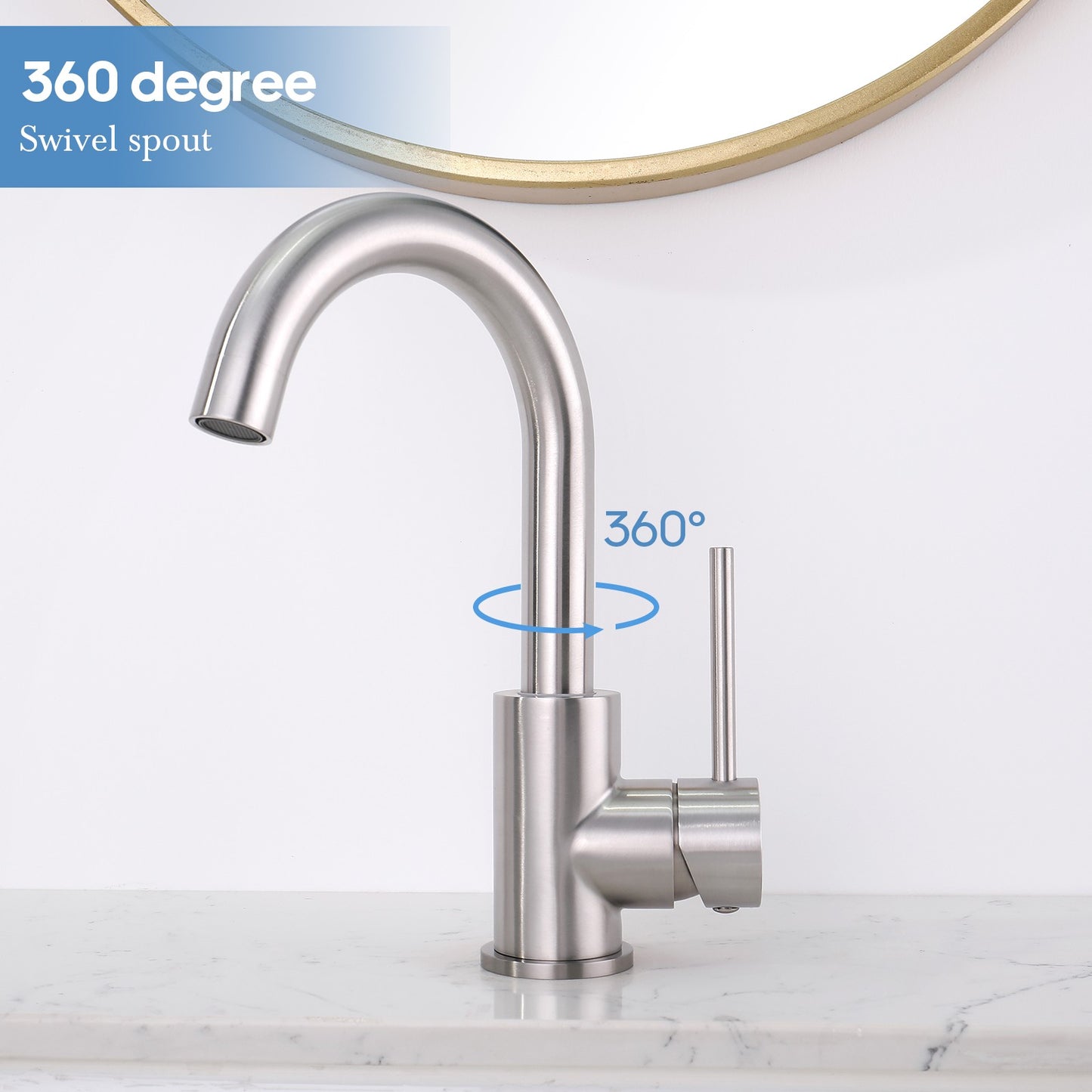 Decaura Bathroom Basin Vanity Mixer Tap Brushed Nickel/Chrome/Black/Brushed Gold