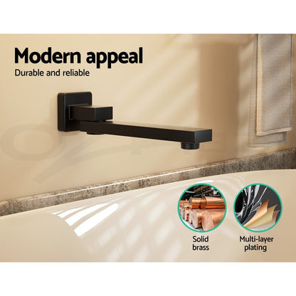 Cefito Bathroom Tap Wall Bath Spout 180 Swivel Bathtub Shower Mixer Square Black