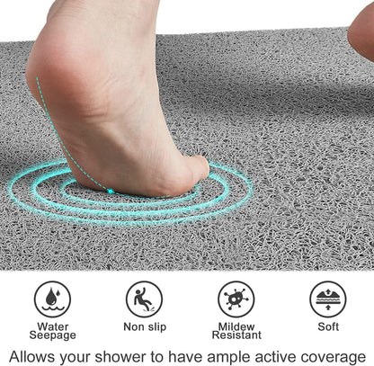 Loofah Bathroom Shower Mat Non Slip Anti Mould PVC Bath Mat Quick Drying 60cm