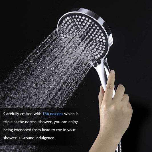 Decaura Hand Held Shower Head 3-Mode Spray Round Chrome Bathroom