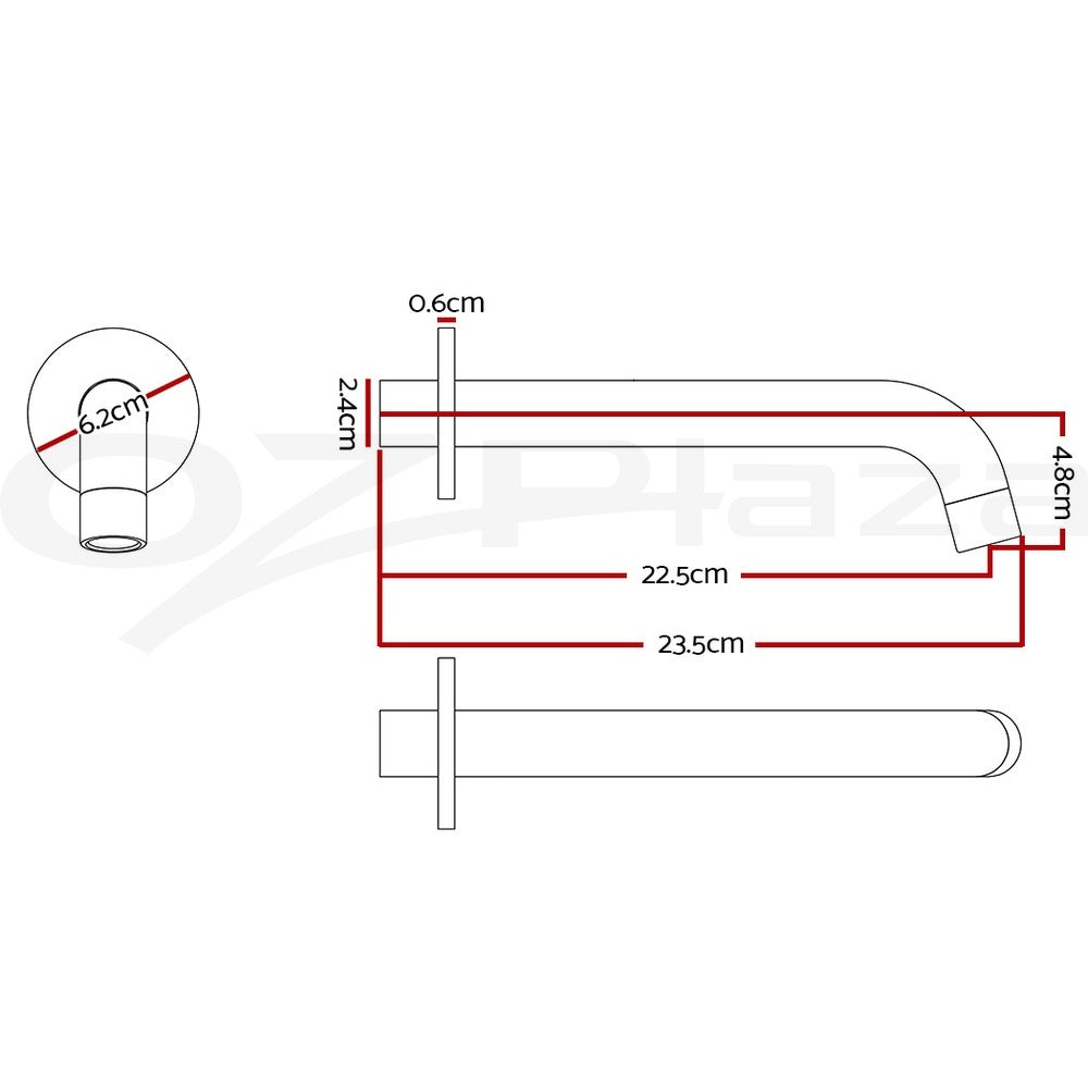 Cefito Bathroom Spout Tap Water Outlet Bathtub Wall Mounted Chrome