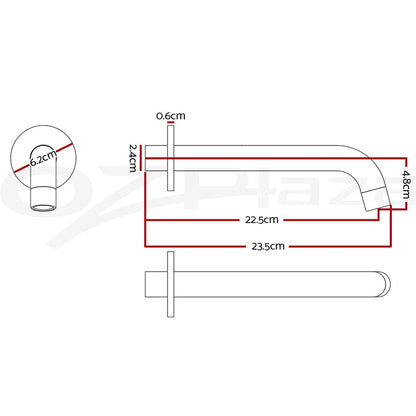 Cefito Bathroom Spout Tap Water Outlet Bathtub Wall Mounted Chrome