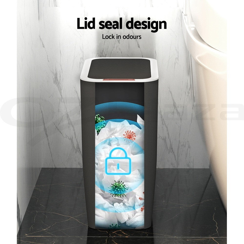 Devanti 9L Motion Sensor Bin Rubbish Automatic Trash Can Kitchen Ash Black