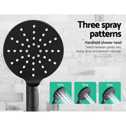 Cefito 9'' Rain Shower Head Taps Round Handheld High Pressure Wall Black