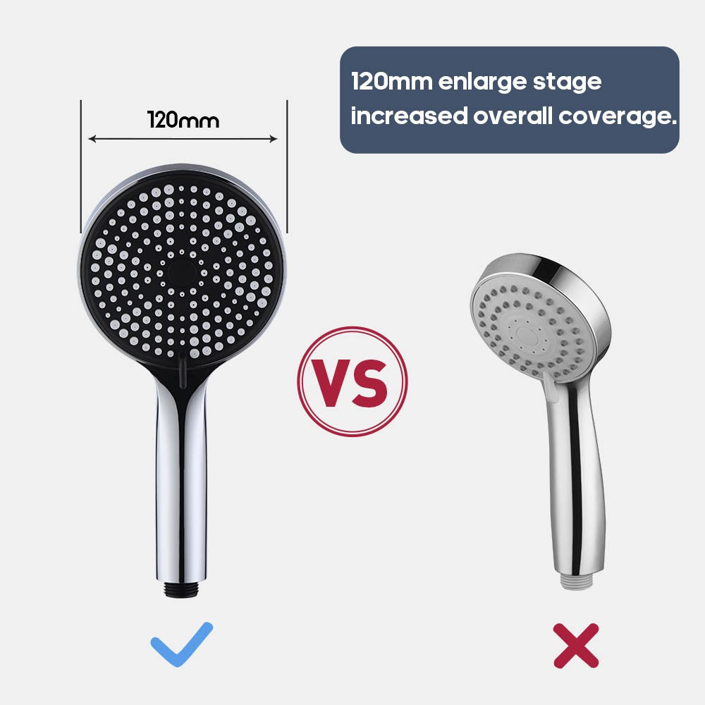 Decaura Round/Square Hand Held Shower Head 3/4/5-Mode Spray with Shower Hose