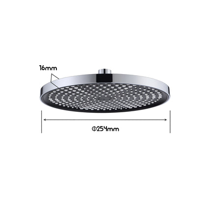 Decaura Rain Shower Head Gooseneck Shower Arm Chrome/Black Round/Square
