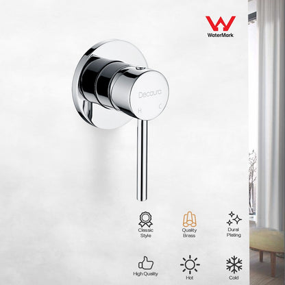 Decaura 9" Rain Shower Head Mixer Set Gooseneck Arm Sliding Rail Chrome Or Black