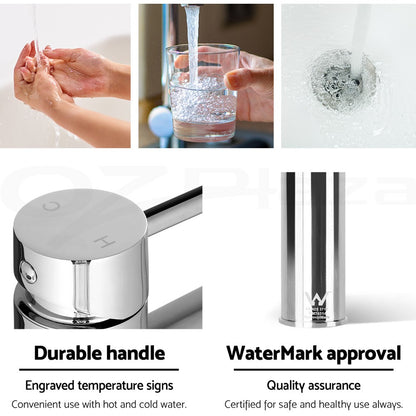 Cefito Basin Mixer Tap Bathroom Taps Laundry Faucet Sink Swivel Silver