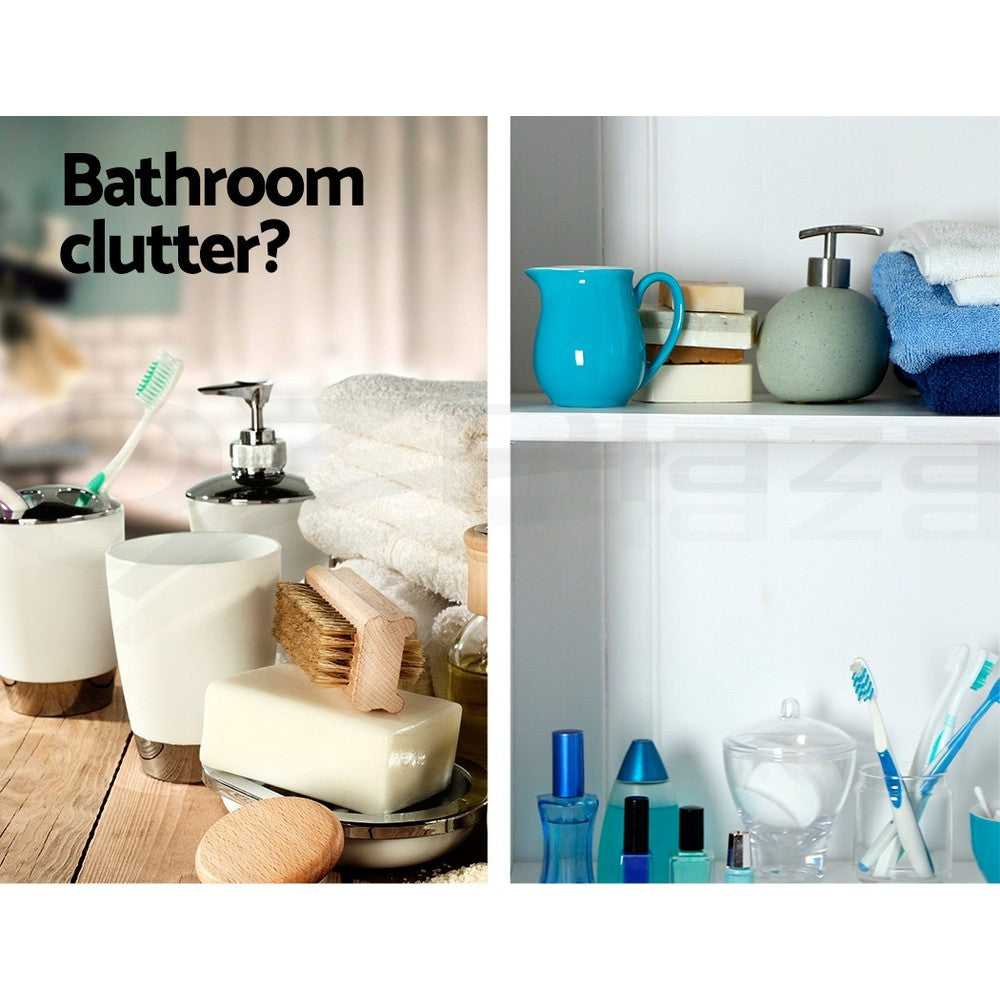 Artiss Bathroom Cabinet Storage 185cm White Tallboy Furniture Toilet Cupboard