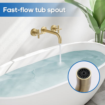 Decaura Basin Spout and Shower Taps Set Wall Mount 1/4 Turn Mixer Cold Hot WELS