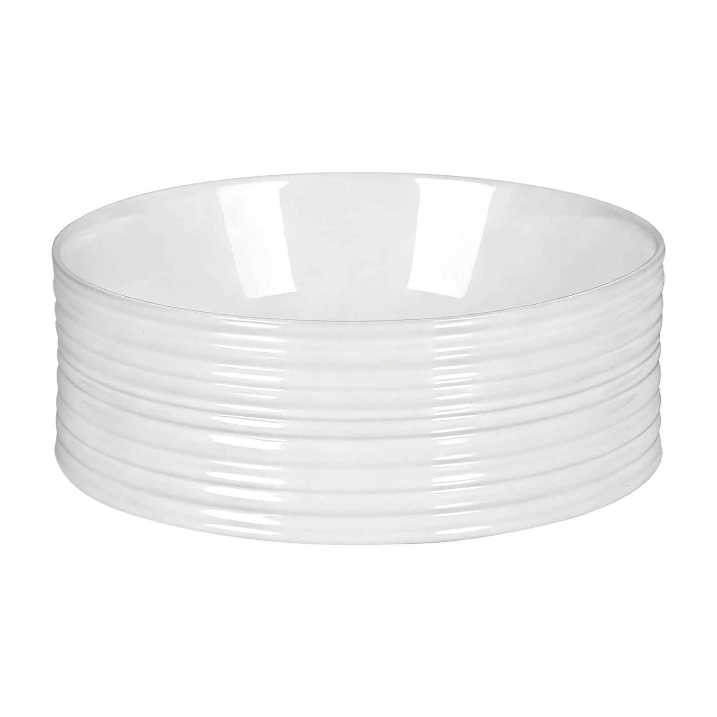 Cefito Bathroom Basin Vanity Sink Vessel Ceramic White Round Countertop 36cm