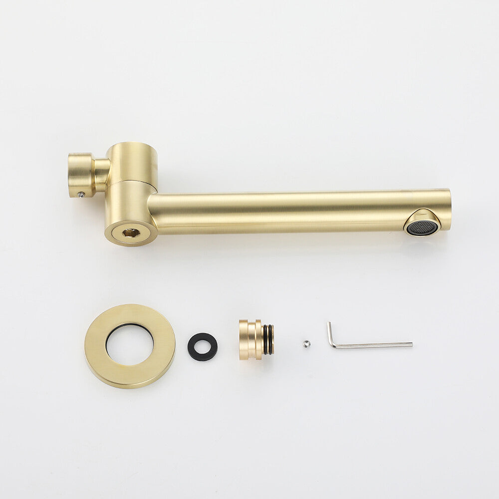 Decaura Bath Basin Water Spout Spouts Brushed Gold 180° Swivel Bathtub Bathroom