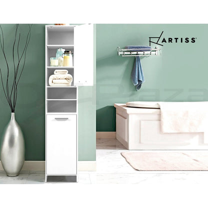 Artiss Bathroom Cabinet Storage 185cm White Tallboy Furniture Toilet Cupboard