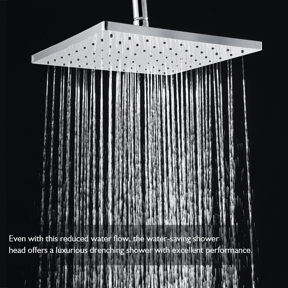 Decaura Rain Shower Head 8" 9" 10" 12" Round Square Chrome Black Gold Swivel