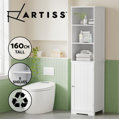Artiss Bathroom Cabinet Storage 160cm White Tallboy Toilet Laundry Cupboard