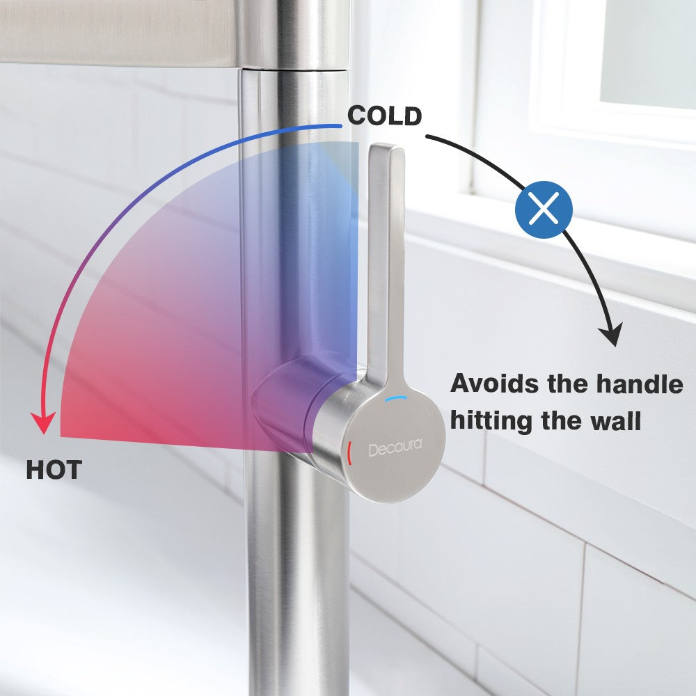 Decaura Spring Kitchen Tap Pull Out Stainless Steel Spray Head Brushed Nickel