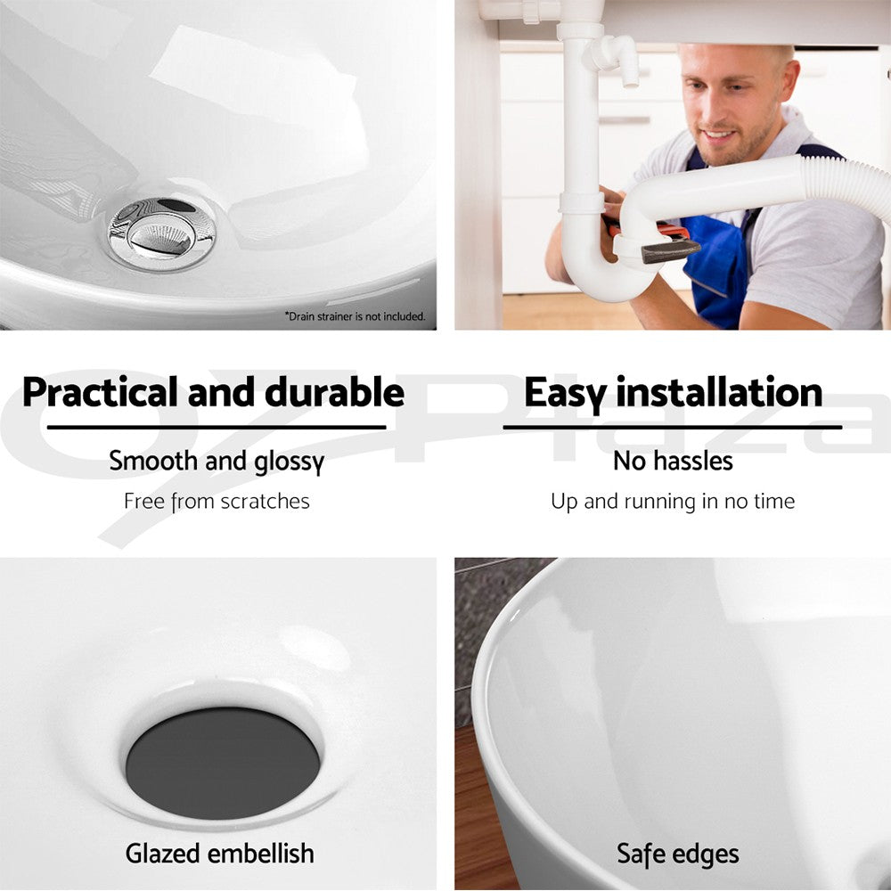 Cefito Bathroom Basin Ceramic Basins Vanity Sink Above Counter White Hand Wash