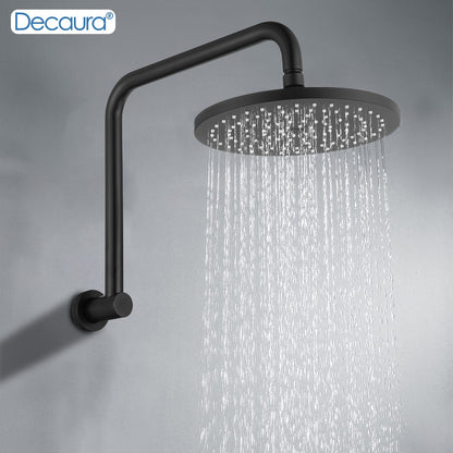 Decaura Shower Head Set Black 9" Rainfall Round Bathroom Wall Mount Mixer Taps