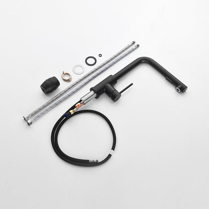WELS Kitchen Mixer Tap Pull out Sink Faucet 2-Mode Sprayer Matte Black Swivel