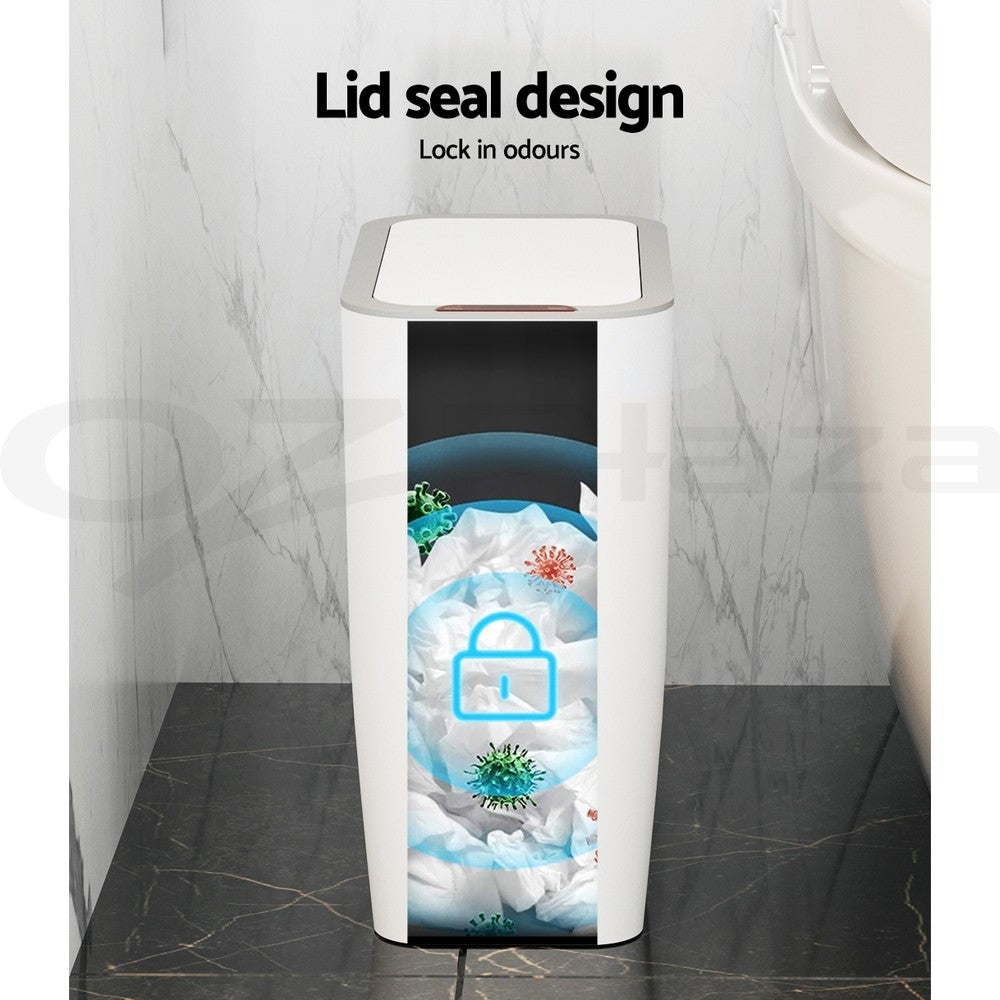 Devanti 9L Motion Sensor Bin Rubbish Automatic Trash Can Kitchen White
