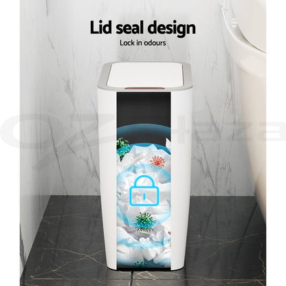 Devanti 9L Motion Sensor Bin Rubbish Automatic Trash Can Kitchen White