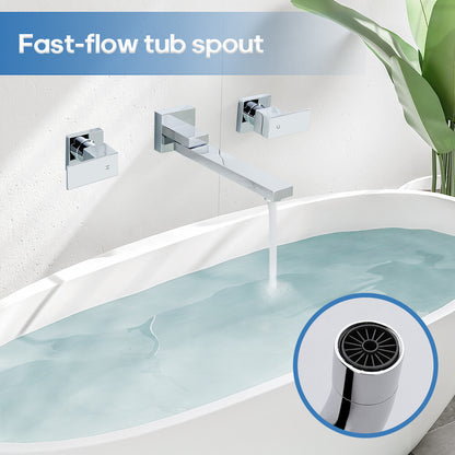 Decaura Bath Spout Wall Water Spout Basin Shower Mixer Taps Tapware Set Bathroom