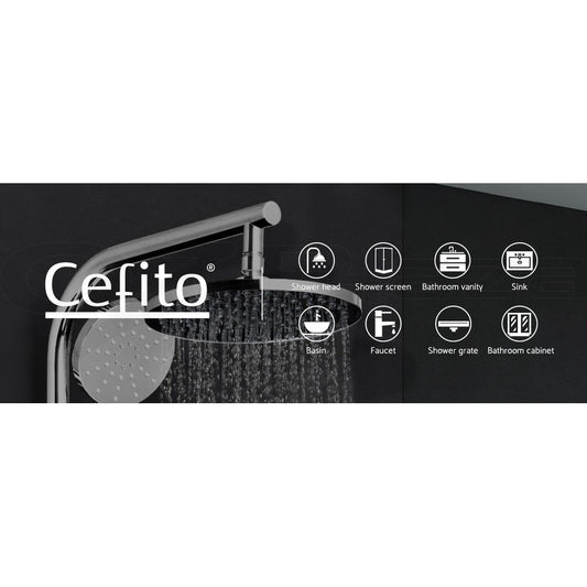 Cefito Shower Tap Bath Twin Taps Hot Cold Wall Basin Sink Vanity Brass Silver