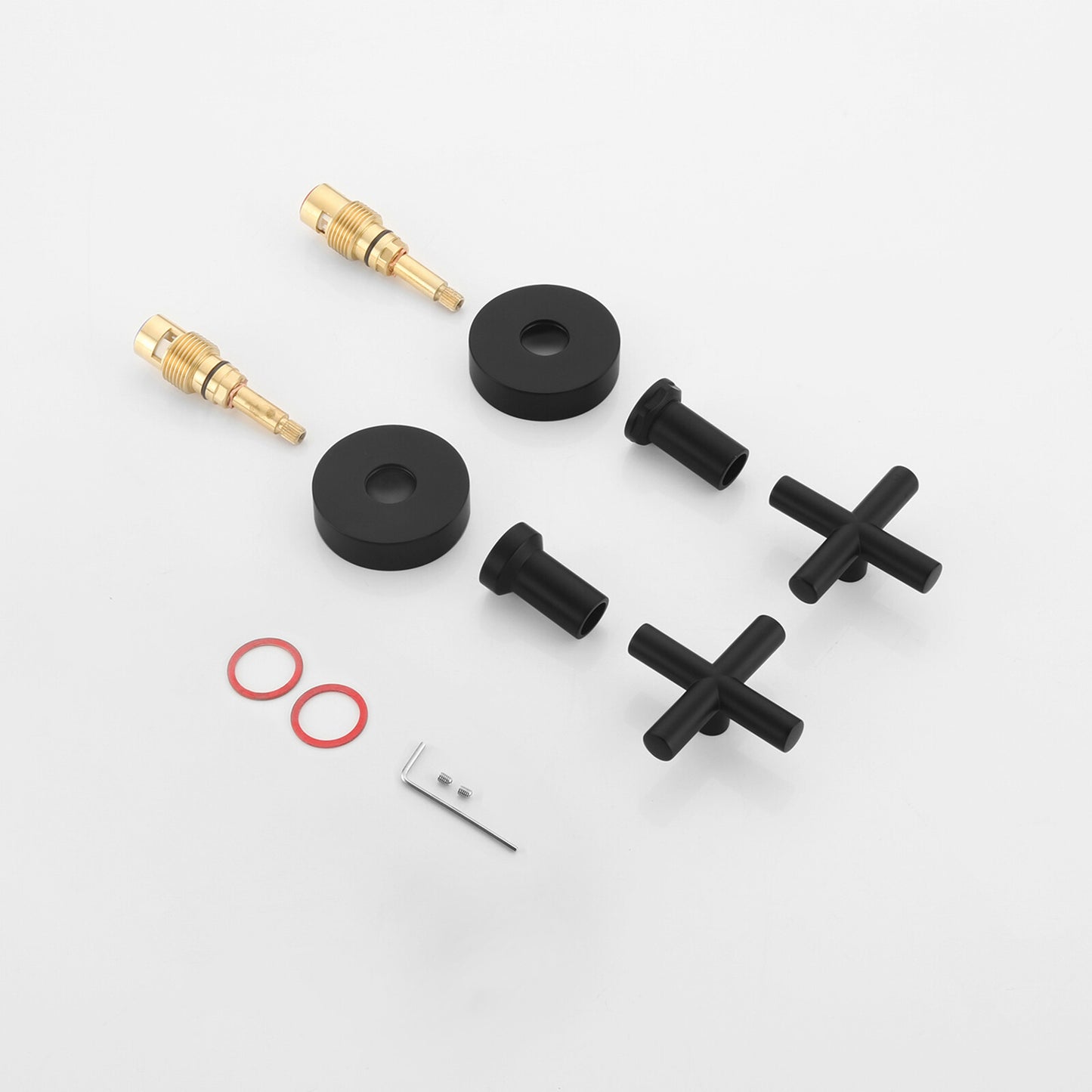 Decaura Brass Shower Taps 1/4 Turn Hot Cold Twin Mixer Tap Chrome/Black/Gold