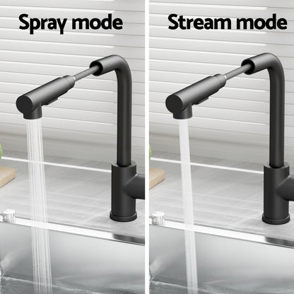 Cefito Kitchen Mixer Tap Pull Out Rectangle 2 Mode Sink Basin Faucet WELS Black