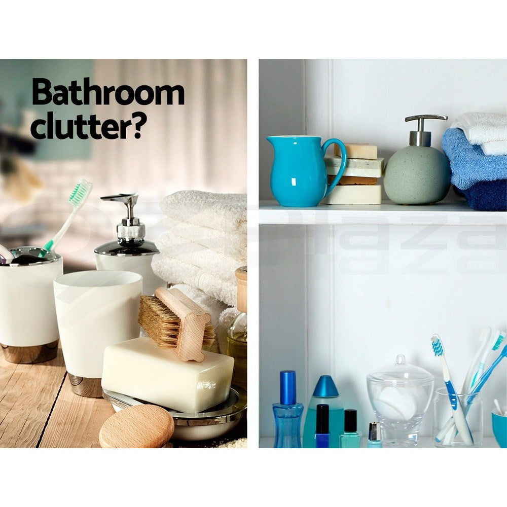 Artiss Bathroom Cabinet Storage 185cm Wooden Tallboy Furniture Toilet Cupboard