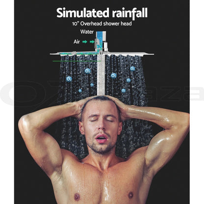 Cefito 10'' Rain Shower Head Mixer Square Handheld High Pressure Wall Chrome