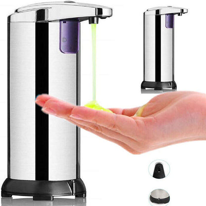 Automatic Soap Liquid Dispenser Handsfree Touchless IR Sensor Hand Wash Steel AU